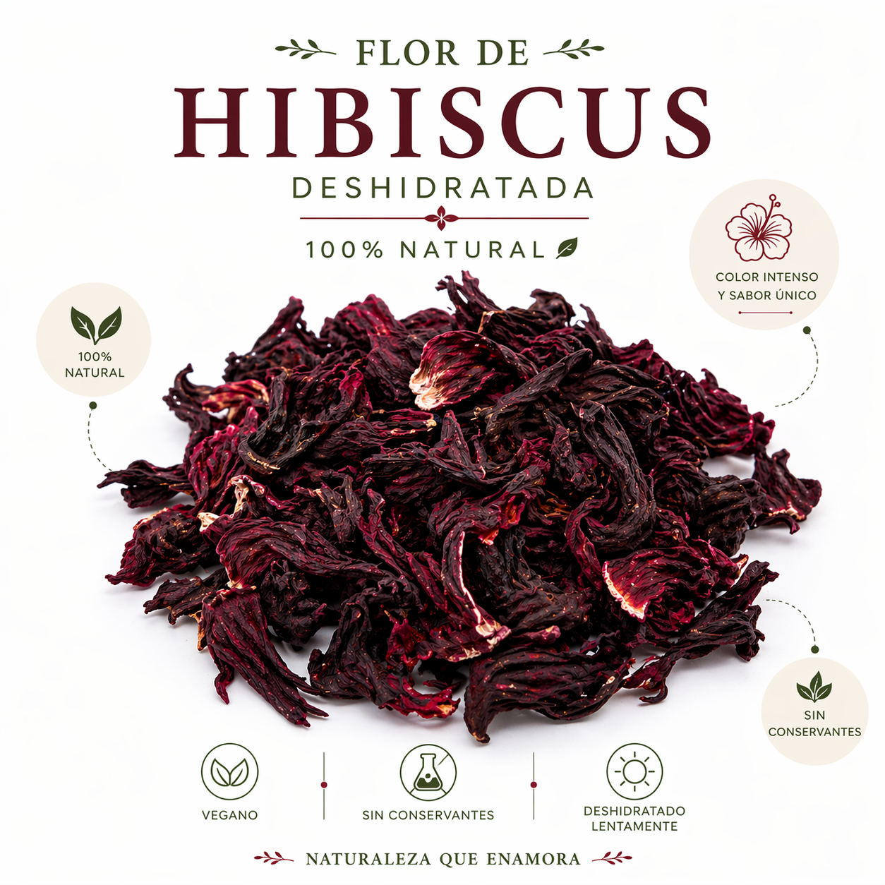 Flor de Hibiscus Deshidratada
